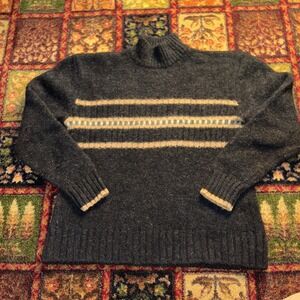 Vintage J. Crew 100% Wool Sweater Size M Mock Turtleneck Minimalist Hong Kong